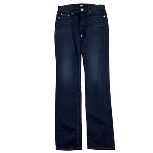Hudson Jeans Women 25 Dark Blue Skylar Relax Slim Straight Skinny Cotton Stretch